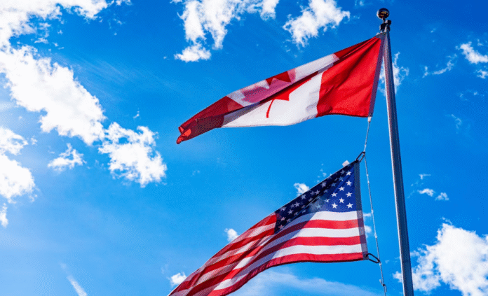 Canada US flags 2