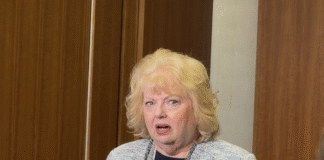 Surrey Mayor Brenda Locke during a press conference at Surrey.